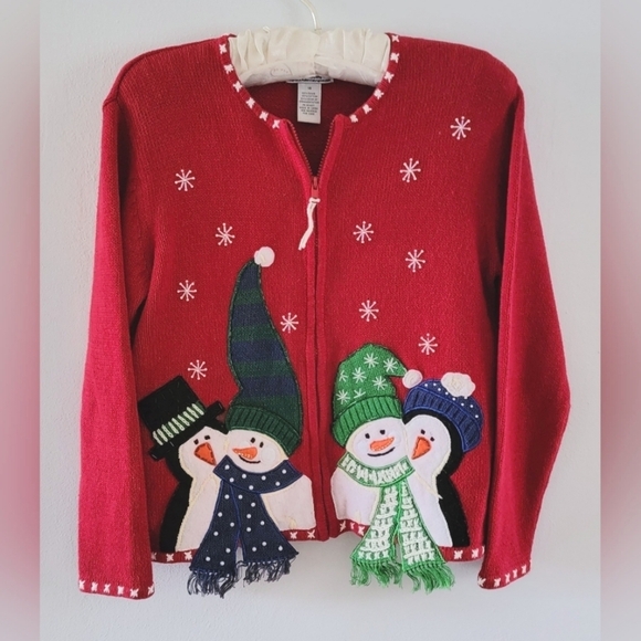 Heirloom Collectibles Sweaters - VTG Y2K Heirloom Collectibles Ugly Christmas Sweater Cardigan Holiday Festive S